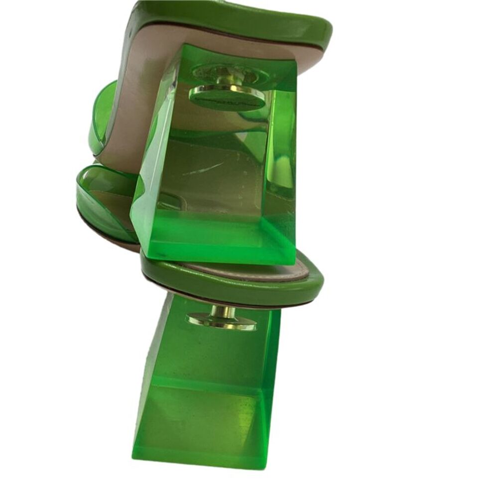 Gianvito Rossi Cosmic Square Sandals in Green Polyurethane - Picture 10 of 11